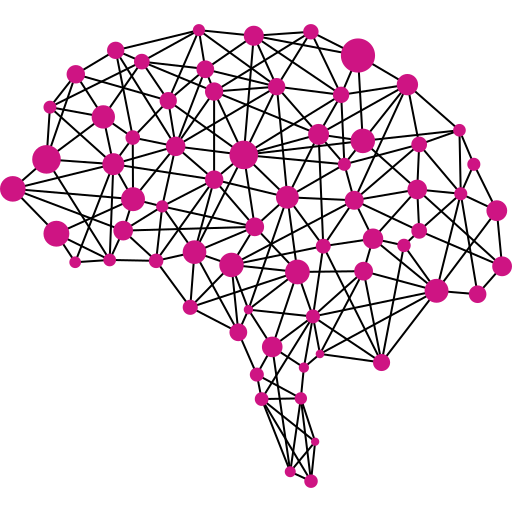 Ein Diagramm eines Gehirns mit Punkten und Linien.